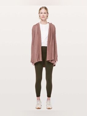 Lululemon Sundown Wrap Hooded Sweater in Heathered Spanish Oak